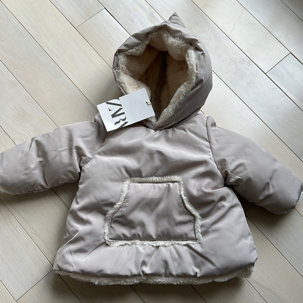 Zara baby pocket puffer jacket coat
